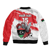 Custom Libya Football Sleeve Zip Bomber Jacket Yalla Fursan Al-Mutawasit