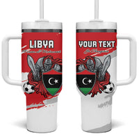Custom Libya Football Tumbler With Handle Yalla Fursan Al-Mutawasit