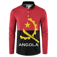 Angola Country Flag Button Sweatshirt Virtus Unita Fortior