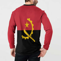 Angola Country Flag Button Sweatshirt Virtus Unita Fortior