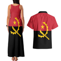 Angola Country Flag Couples Matching Tank Maxi Dress and Hawaiian Shirt Virtus Unita Fortior