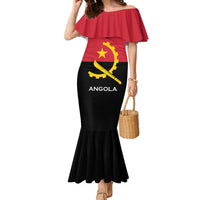 Angola Country Flag Family Matching Mermaid Dress and Hawaiian Shirt Virtus Unita Fortior