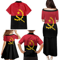 Angola Country Flag Family Matching Puletasi and Hawaiian Shirt Virtus Unita Fortior