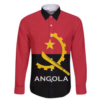 Angola Country Flag Family Matching Short Sleeve Bodycon Dress and Hawaiian Shirt Virtus Unita Fortior