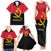 Angola Country Flag Family Matching Tank Maxi Dress and Hawaiian Shirt Virtus Unita Fortior