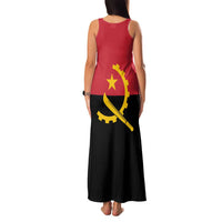 Angola Country Flag Family Matching Tank Maxi Dress and Hawaiian Shirt Virtus Unita Fortior