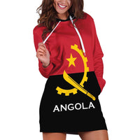 Angola Country Flag Hoodie Dress Virtus Unita Fortior