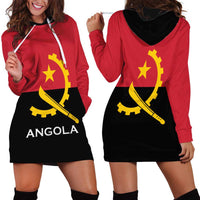 Angola Country Flag Hoodie Dress Virtus Unita Fortior