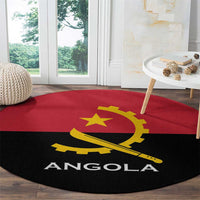Angola Country Flag Round Carpet Virtus Unita Fortior