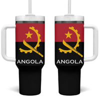 Angola Country Flag Tumbler With Handle Virtus Unita Fortior