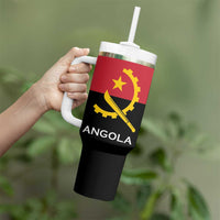 Angola Country Flag Tumbler With Handle Virtus Unita Fortior