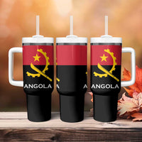 Angola Country Flag Tumbler With Handle Virtus Unita Fortior