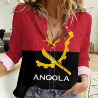 Angola Country Flag Women Casual Shirt Virtus Unita Fortior