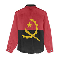 Angola Country Flag Women Casual Shirt Virtus Unita Fortior