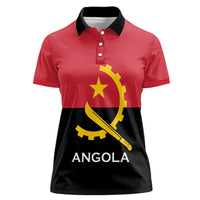 Angola Country Flag Women Polo Shirt Virtus Unita Fortior