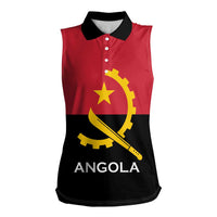 Angola Country Flag Women Sleeveless Polo Shirt Virtus Unita Fortior