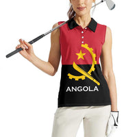 Angola Country Flag Women Sleeveless Polo Shirt Virtus Unita Fortior