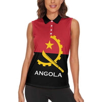 Angola Country Flag Women Sleeveless Polo Shirt Virtus Unita Fortior