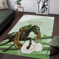 158th Anniversary Belmont Horse Racing Area Rug Run for the Carnations