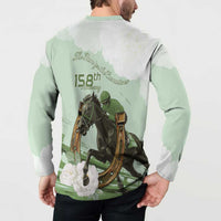 158th Anniversary Belmont Horse Racing Button Sweatshirt Run for the Carnations