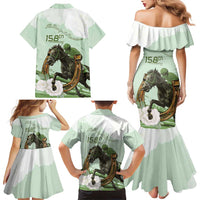 158th Anniversary Belmont Horse Racing Family Matching Mermaid Dress and Hawaiian Shirt Run for the Carnations