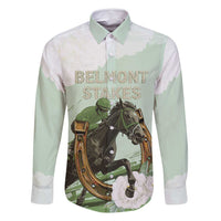 158th Anniversary Belmont Horse Racing Family Matching Off Shoulder Short Dress and Hawaiian Shirt Run for the Carnations