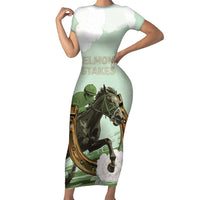 158th Anniversary Belmont Horse Racing Family Matching Short Sleeve Bodycon Dress and Hawaiian Shirt Run for the Carnations