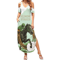 158th Anniversary Belmont Horse Racing Family Matching Summer Maxi Dress and Hawaiian Shirt Run for the Carnations