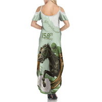 158th Anniversary Belmont Horse Racing Family Matching Summer Maxi Dress and Hawaiian Shirt Run for the Carnations