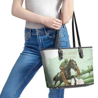158th Anniversary Belmont Horse Racing Leather Tote Bag Run for the Carnations