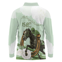 158th Anniversary Belmont Horse Racing Long Sleeve Polo Shirt Run for the Carnations