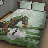 158th Anniversary Belmont Horse Racing Quilt Bed Set Run for the Carnations
