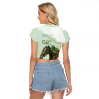 158th Anniversary Belmont Horse Racing Raglan Cropped T Shirt Run for the Carnations