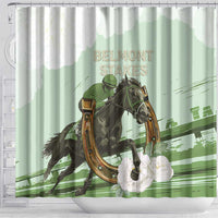 158th Anniversary Belmont Horse Racing Shower Curtain Run for the Carnations