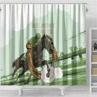 158th Anniversary Belmont Horse Racing Shower Curtain Run for the Carnations
