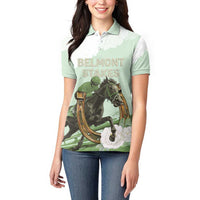158th Anniversary Belmont Horse Racing Women Polo Shirt Run for the Carnations