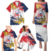 Ra Hachiri 976 Family Matching Puletasi and Hawaiian Shirt Mayotte Map With Ylang Ylang