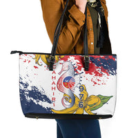 Ra Hachiri 976 Leather Tote Bag Mayotte Map With Ylang Ylang