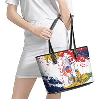Ra Hachiri 976 Leather Tote Bag Mayotte Map With Ylang Ylang