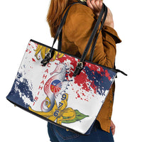 Ra Hachiri 976 Leather Tote Bag Mayotte Map With Ylang Ylang