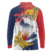 Ra Hachiri 976 Long Sleeve Polo Shirt Mayotte Map With Ylang Ylang
