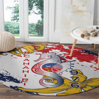 Ra Hachiri 976 Round Carpet Mayotte Map With Ylang Ylang