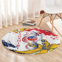 Ra Hachiri 976 Round Carpet Mayotte Map With Ylang Ylang