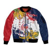 Ra Hachiri 976 Sleeve Zip Bomber Jacket Mayotte Map With Ylang Ylang