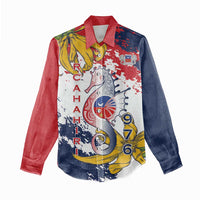 Ra Hachiri 976 Women Casual Shirt Mayotte Map With Ylang Ylang