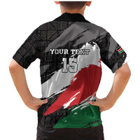 Custom Kenya Rugby Sevens Family Matching Mermaid Dress and Hawaiian Shirt African Pattern - Grunge Style - Wonder Print Shop