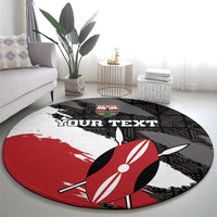 Custom Kenya Rugby Sevens Round Carpet African Pattern - Grunge Style