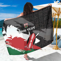 Custom Kenya Rugby Sevens Sarong African Pattern - Grunge Style - Wonder Print Shop