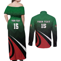 Kenya Rugby Custom Couples Matching Off Shoulder Maxi Dress and Long Sleeve Button Shirt Go Simbas - Wonder Print Shop