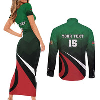 Kenya Rugby Custom Couples Matching Short Sleeve Bodycon Dress and Long Sleeve Button Shirt Go Simbas - Wonder Print Shop